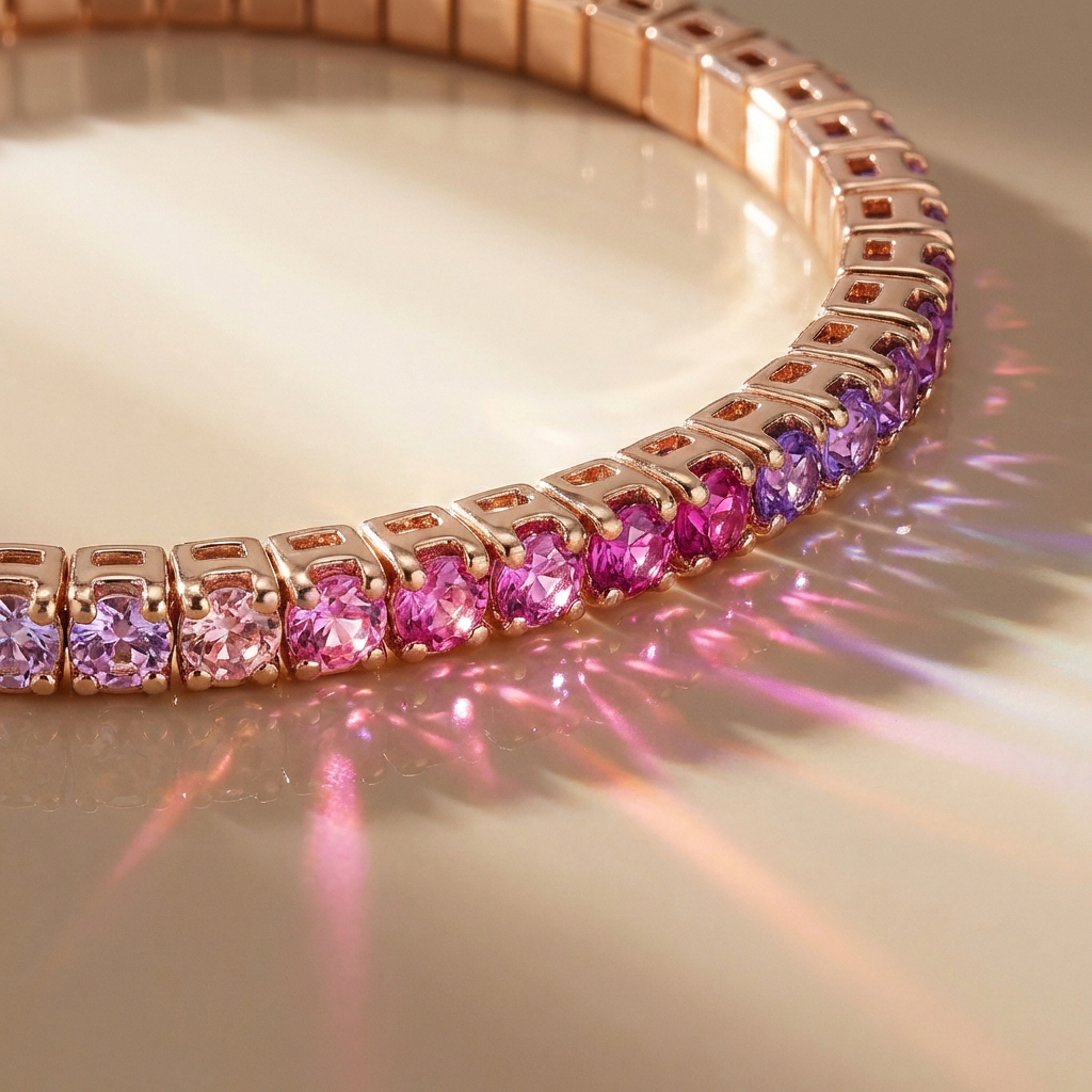 Rainbow sapphire and diamond fine jewelry detail